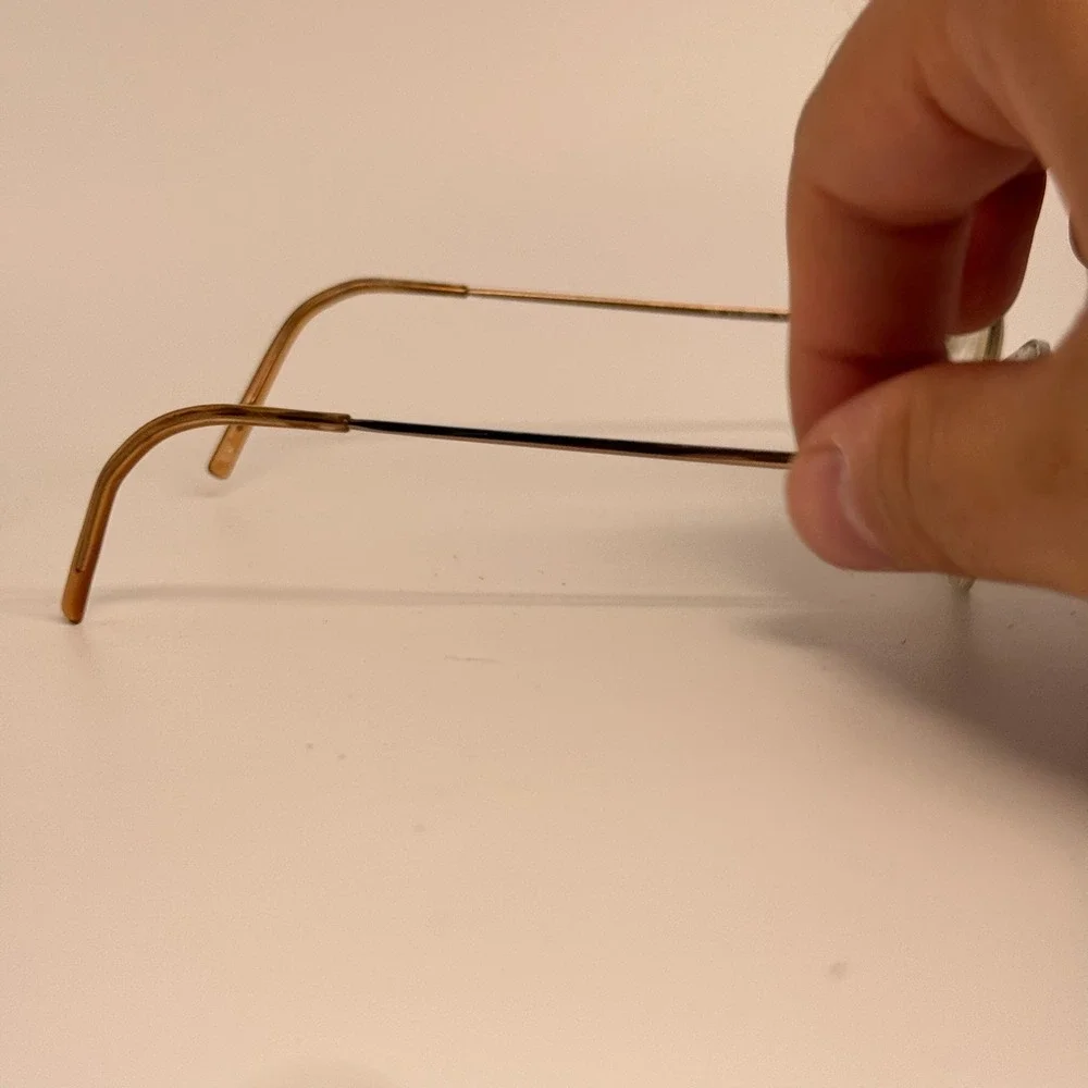 Emporio Armani Gold Oval Semi Rimless Eyeglasses Frames Made in Italy 49-20-135